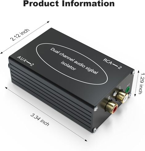 Noise Isolator RCA Pro Audio Hum Eliminator, Aluminum Shell Quality Isolator Noise Filer for HiFi Stereo Home Theater Car Audio (Black) in Kuwait