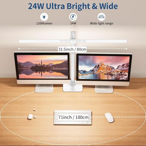 KableRika Desk Lamp, 24W Brightest LED Desk Lamp For Home Office, 31.5" Wide Dimmable Architect Task Lamp With Base,Eye Protection Modern Tall Desk Light For Workbench Office Lighting Computer Working in Saudi Arabia