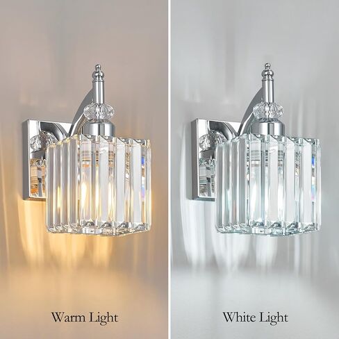 Modern Wall Sconces Set of Two Chrome Wall Sconces Indoor Wall Lamp Crystal Wall Light Wall Mounted Room Sconce Wall Lighting Bathroom Vanity Light Fixtures in Kuwait