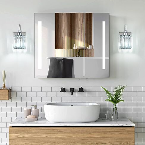 Modern Wall Sconces Set of Two Chrome Wall Sconces Indoor Wall Lamp Crystal Wall Light Wall Mounted Room Sconce Wall Lighting Bathroom Vanity Light Fixtures in Kuwait