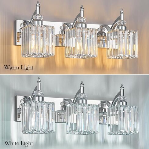 Modern Wall Sconces Set of Two Chrome Wall Sconces Indoor Wall Lamp Crystal Wall Light Wall Mounted Room Sconce Wall Lighting Bathroom Vanity Light Fixtures in Kuwait