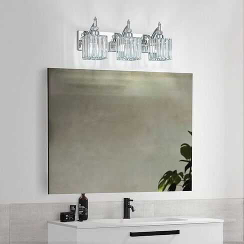 Modern Wall Sconces Set of Two Chrome Wall Sconces Indoor Wall Lamp Crystal Wall Light Wall Mounted Room Sconce Wall Lighting Bathroom Vanity Light Fixtures in Kuwait