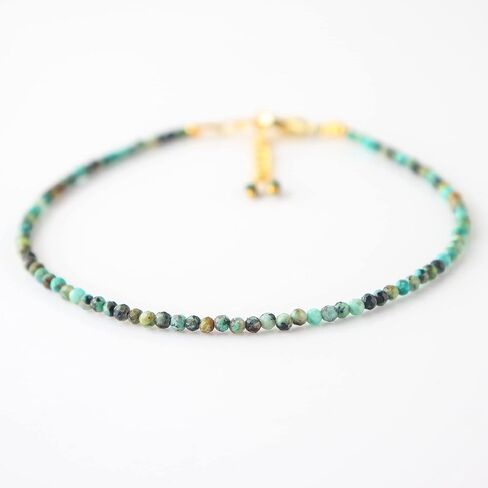 Natural Tibetan Turquoise Gemstone Beads Dainty Bracelets Jewelry for Women, Healing Crystals, Chain 8 inch in Saudi Arabia