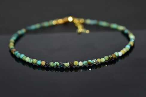 Natural Tibetan Turquoise Gemstone Beads Dainty Bracelets Jewelry for Women, Healing Crystals, Chain 8 inch in Saudi Arabia