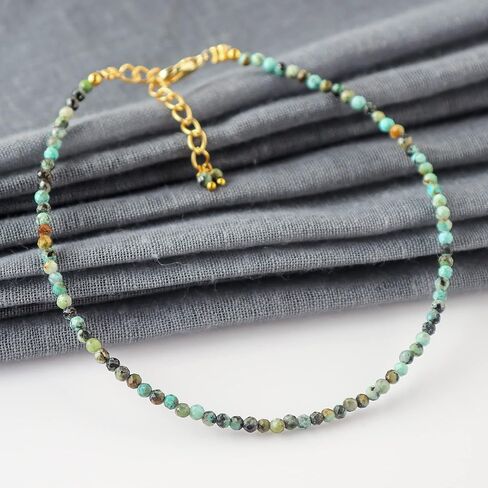 Natural Tibetan Turquoise Gemstone Beads Dainty Bracelets Jewelry for Women, Healing Crystals, Chain 8 inch in Saudi Arabia