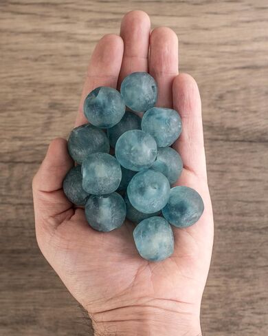 Jumbo Recycled Glass Beads - Beaded Wall Hangings - Extra Large African Sea Glass Beads 21-25mm - The Bead Chest (Blue Wave Marine) in Kuwait