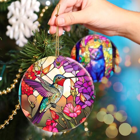 Touber Christmas Ornament, Christmas Decoration, Holiday Present Idea, Heirloom Keepsake, Round Ceramic, Gift Exchange, Gift Idea, Hummingbird in Saudi Arabia