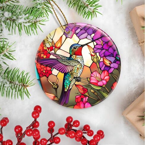 Touber Christmas Ornament, Christmas Decoration, Holiday Present Idea, Heirloom Keepsake, Round Ceramic, Gift Exchange, Gift Idea, Hummingbird in Saudi Arabia