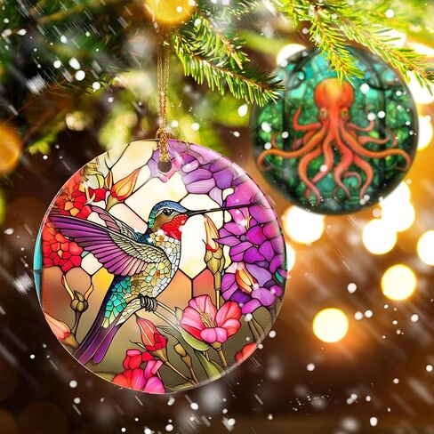 Touber Christmas Ornament, Christmas Decoration, Holiday Present Idea, Heirloom Keepsake, Round Ceramic, Gift Exchange, Gift Idea, Hummingbird in Saudi Arabia
