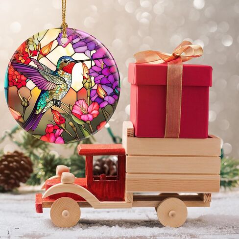 Touber Christmas Ornament, Christmas Decoration, Holiday Present Idea, Heirloom Keepsake, Round Ceramic, Gift Exchange, Gift Idea, Hummingbird in Saudi Arabia