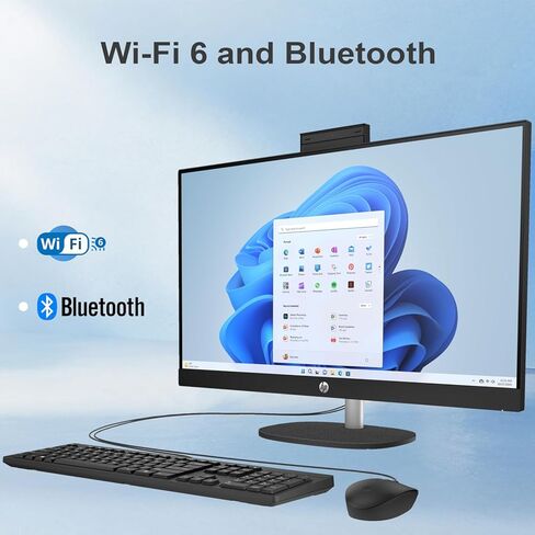 HP Essential All-in-One Desktop | 27" FHD Touchscreen | Intel Core i7-1355U | 16GB RAM | 1TB SSD | Wi-Fi 6 | Wired Keyboard & Mouse | Windows 11 Home | Black | with Adata 512GB External SSD Bundle in Saudi Arabia