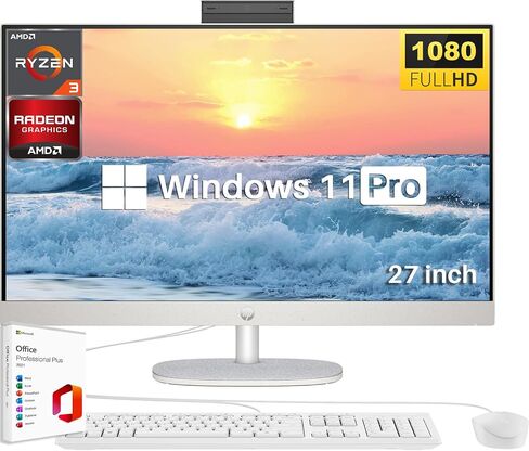 كمبيوتر مكتبي HP 2024 مقاس 27 بوصة يعمل باللمس FHD للأعمال الكل في واحد، ترخيص Microsoft Office مدى الحياة، Intel 12-core Ultra 7 155U (Beats i7-1355U)، 64 جيجابايت DDR5، 4 تيرابايت SSD، لوحة مفاتيح وماوس لاسلكي، Wi-Fi 6، Win 11 برو in Saudi Arabia