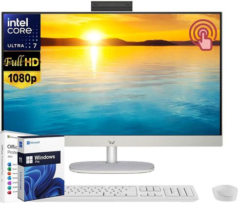 كمبيوتر مكتبي HP 2024 مقاس 27 بوصة يعمل باللمس FHD للأعمال الكل في واحد، ترخيص Microsoft Office مدى الحياة، Intel 12-core Ultra 7 155U (Beats i7-1355U)، 64 جيجابايت DDR5، 4 تيرابايت SSD، لوحة مفاتيح وماوس لاسلكي، Wi-Fi 6، Win 11 برو in Saudi Arabia