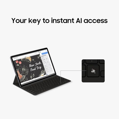 SAMSUNG Galaxy Tab S10+ Book Cover Keyboard Slim AI Key، تصميم نحيف وخفيف الوزن، تجربة لوحة مفاتيح كاملة، مشاركة لوحة المفاتيح اللاسلكية، الإصدار الأمريكي، أسود in Saudi Arabia