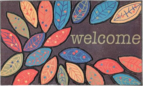 CHICHIC Door Mat, Welcome Mat 17x 30 Inch Front Door Mat Outdoors for Home Entrance Outdoors Mat for Outside Entry Way Doormat Entry Rugs, Heavy Duty Non Slip Rubber Back Low Profile, Leaves in Saudi Arabia