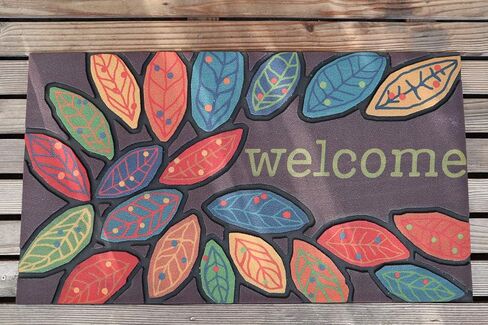 CHICHIC Door Mat, Welcome Mat 17x 30 Inch Front Door Mat Outdoors for Home Entrance Outdoors Mat for Outside Entry Way Doormat Entry Rugs, Heavy Duty Non Slip Rubber Back Low Profile, Leaves in Saudi Arabia