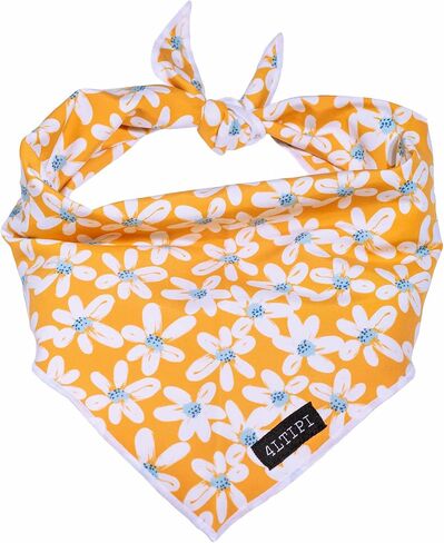 Floral Dog Bandanas Double Layered | Adjustable, Soft, Durable and Breathable Cotton Fabric | Triangle Shape | Double-Sided Design, Floral Dog Bandana. in Saudi Arabia
