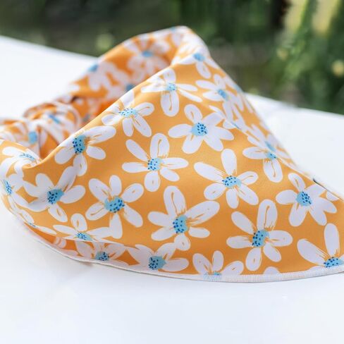 Floral Dog Bandanas Double Layered | Adjustable, Soft, Durable and Breathable Cotton Fabric | Triangle Shape | Double-Sided Design, Floral Dog Bandana. in Saudi Arabia