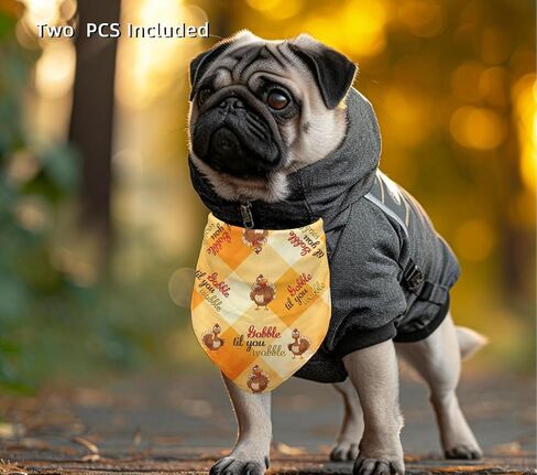 Thanksgiving Dog Bandanas, Turkey Taster, Gobble Til You Wobble Dog Scarf for Medium Large Dogs in Saudi Arabia