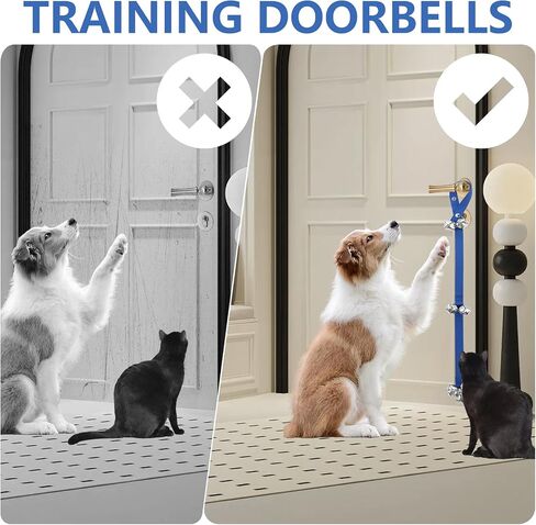 Dog Doorbells (2 Pack), Puppy Door Bell Pet Training Bell for Ring Go Outside Potty Communication Toilet Train Door Knob Adjustable Strap 7 Extra Large Loud Bells Cat Interactive Toys in Saudi Arabia