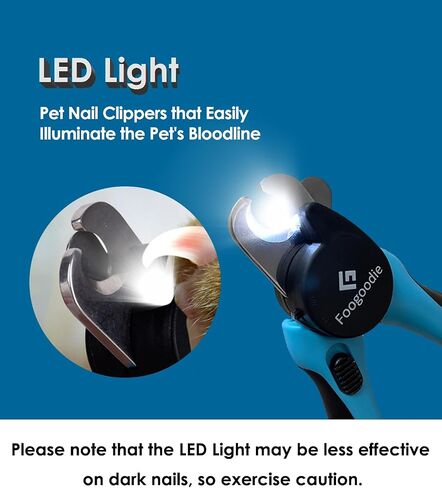 Dog Nail Clippers with Light, 2 in 1 Dog Nail Trimmers with Safety Guard & Quick Sensor to Prevent Over-Cutting, Includes Pet Grooming Comb & Nail File, Ideal for Cats & Dogs in Saudi Arabia