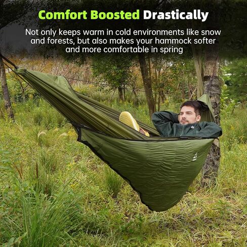 Hammock Underquilt for Camping Hammock, Full Length Camping Quilt for Hammocks Lightweight Soft Warm 3-4 Seasons 41-68°F, Great for Hiking Backpacking Traveling Beach (Hold Up to 500lbs) in Saudi Arabia