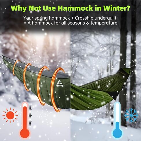 Hammock Underquilt for Camping Hammock, Full Length Camping Quilt for Hammocks Lightweight Soft Warm 3-4 Seasons 41-68°F, Great for Hiking Backpacking Traveling Beach (Hold Up to 500lbs) in Saudi Arabia