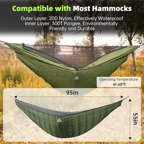 Hammock Underquilt for Camping Hammock, Full Length Camping Quilt for Hammocks Lightweight Soft Warm 3-4 Seasons 41-68°F, Great for Hiking Backpacking Traveling Beach (Hold Up to 500lbs) in Saudi Arabia