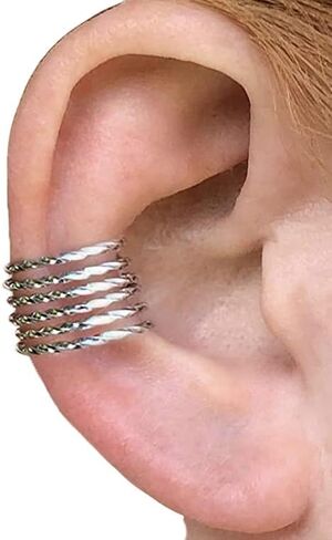 Twisted Conch Ear Cuff, Conch Hoop, Fake Cartilage Piercing Textured Earcuff, No Piercing Needed (copper) in Saudi Arabia
