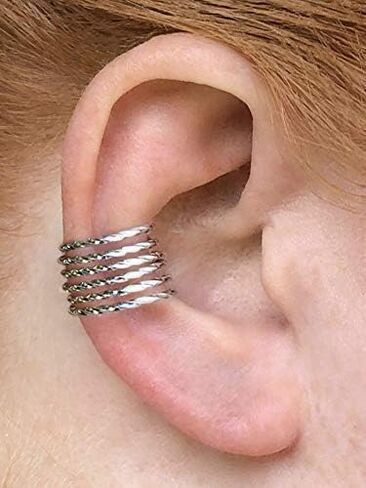Twisted Conch Ear Cuff, Conch Hoop, Fake Cartilage Piercing Textured Earcuff, No Piercing Needed (copper) in Saudi Arabia