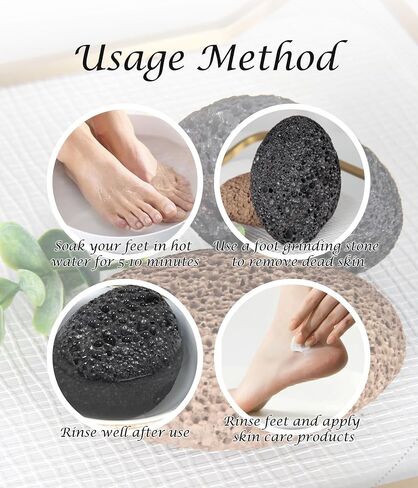 Foot Pumice Stone for Feet Callus Remover Foot Stone Feet Exfoliator Tool Pumice Stones Foot Stone Pumice Pedicure Callus Remover Dead Foot Skin Remover Natural Lava Stone Hands (Black) in Saudi Arabia