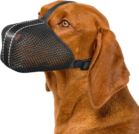 Dog Muzzle for Small Medium Large Dogs – Breathable Mesh Fabric Dog Mouth Guard, Adjustable Fit, Allows Drinking & Panting, No Barking, Biting for Training, Vet Visits, Grooming-Small in Saudi Arabia