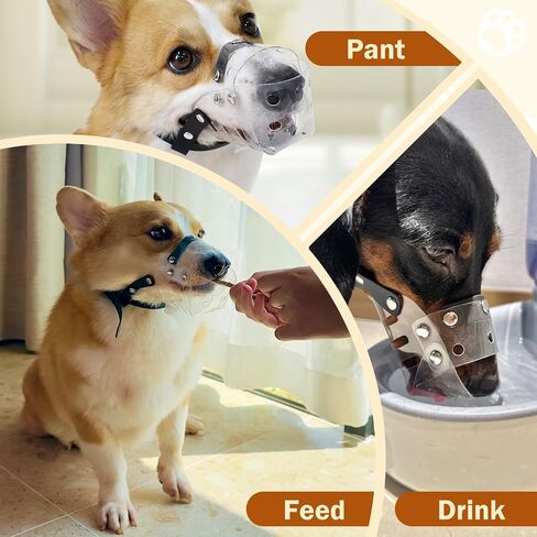 Mayerzon Dog Muzzle, Basket Muzzle for Small Medium Dogs Poodle Dachshund Corgi, Clear Puppy Mouth Cover for Grooming Vet Visits to Prevent Biting Chewing Scavenging, Allow Panting Drinking in Saudi Arabia