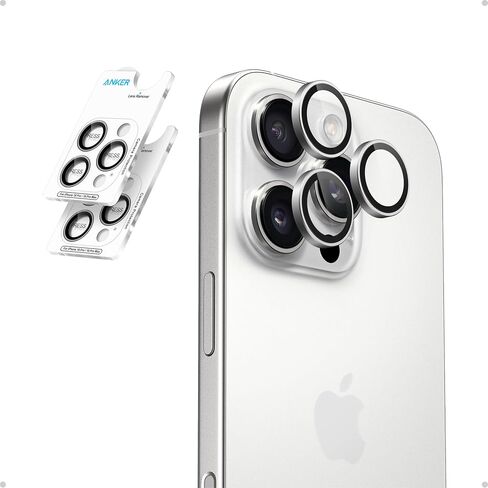 Anker Camera Lens Protector for iPhone 16 Pro/16 Pro Max, 2-Pack HD and Ultra-Durable ShieldX Glass, Easy Installation, Exclusively for iPhone 16 Pro/16 Pro Max (Black) in Saudi Arabia