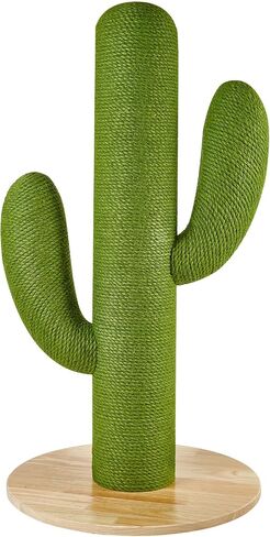 Cat Scratching Post with Solid Wood Base,27.55" Hx17.71 Lx17.71 W Tall Scratching Posts for Indoor Cats Adults,Cactus Thick Columns,Durable Lambswool and Jute,Large Scratcher Post (Small) in Kuwait