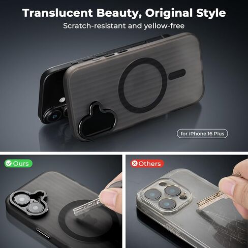 EasyAcc for iPhone 16 Pro Case, [Compatible with Magsafe], Translucent Magnetic Phone Case, Protective Slim Case, Not Yellowing Shockproof Anti-Scratch Phone Cover - White in Kuwait