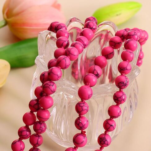 Coiris Handmade Long Beaded Necklaces for Women 60" Turquoise Boho Layered Necklace Rope Knot Strand Costume Jewelry Infinity Wrap Statement Necklace for Women in Saudi Arabia