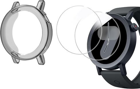 Compatible for CMF Watch Pro 2 Case, Lamshaw (2+1Pack) Tempered Glass Film Full Coverage + Soft TPU Protective Case Compatible for CMF Watch Pro 2 Smartwatch (1*Black case+2*Glass Film) in Saudi Arabia