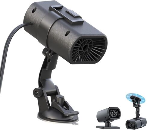 سخان سيارة محمول 2 في 1 بقدرة 12 فولت 200 وات، مزيل صقيع ومزيل ضباب سريع للمركبات، سخان ومروحة اتجاه الرياح قابل للتعديل، حامل بالشفط أو لوحة القيادة، مثالي للقيادة في الشتاء in Kuwait