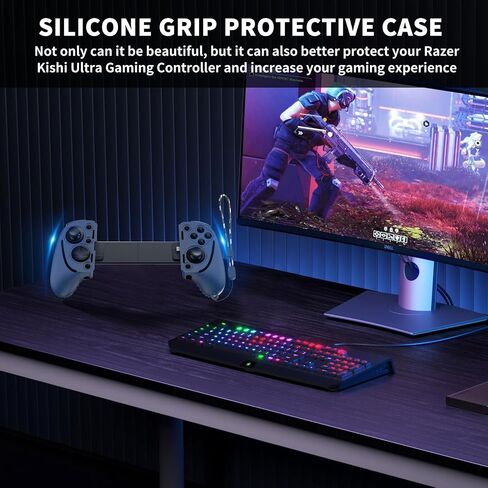 Silicone Grip Case for Razer Kishi Ultra Gaming Controller,Controller Grip Protective Cover Compatible with Razer Kishi Ultra Gaming Controller,Handle Protective Case Cover with Lanyard (DEEP Blue) in Kuwait