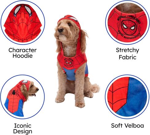 MARVEL Spider-Man Pet Hoodie Halloween Costume - Sleeveless Hooded Pet Shirt with Costume Design (Medium) in Saudi Arabia