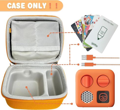 Hard Travel Case Compatible with Yoto Mini–Kids Audio & Music Player,Yoto Card Holder Bag with Adjustable Shoulder Strap for Up To 36 Audiobook Cards,Children’s mini Player.（Orange） in Kuwait