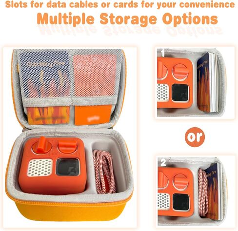 Hard Travel Case Compatible with Yoto Mini–Kids Audio & Music Player,Yoto Card Holder Bag with Adjustable Shoulder Strap for Up To 36 Audiobook Cards,Children’s mini Player.（Orange） in Kuwait