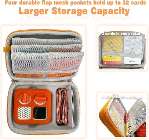 Hard Travel Case Compatible with Yoto Mini–Kids Audio & Music Player,Yoto Card Holder Bag with Adjustable Shoulder Strap for Up To 36 Audiobook Cards,Children’s mini Player.（Orange） in Kuwait