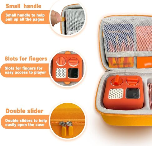 Hard Travel Case Compatible with Yoto Mini–Kids Audio & Music Player,Yoto Card Holder Bag with Adjustable Shoulder Strap for Up To 36 Audiobook Cards,Children’s mini Player.（Orange） in Kuwait