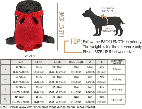 Pet Carrier Backpack, Adjustable Pet Front Cat Dog Carrier Backpack Travel Bag, Legs Out, Easy-Fit for Traveling Hiking Camping for Small Medium Big Dogs Cats Puppies (Red, Small) in Saudi Arabia