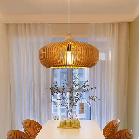 Arturesthome Farmhouse Round Wood Pendant Light, Rustic Wooden Hanging Ceiling Light Fixture for Kitchen Island Cafe Basement Hallway, Coffee in Saudi Arabia