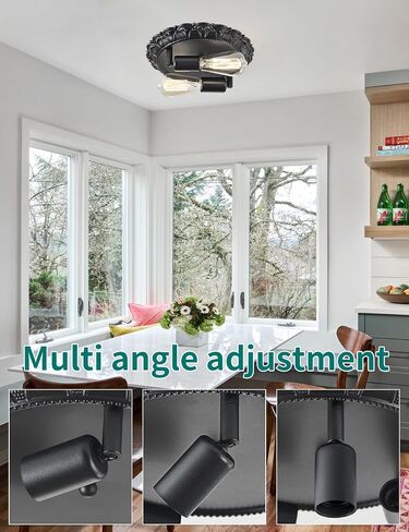 Black Flush Mount Ceiling Light Fixture,2-Light Hallway Light Fixtures Ceiling,Light Fixtures Ceiling Mount for Farmhouse,Kitchen,Entryway (2 Pack) in Saudi Arabia