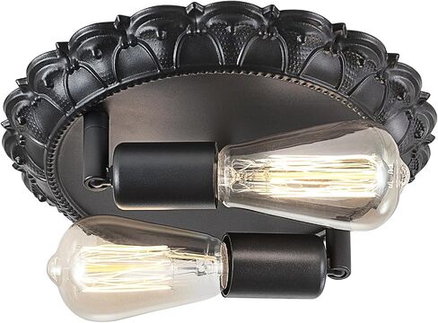 Black Flush Mount Ceiling Light Fixture,2-Light Hallway Light Fixtures Ceiling,Light Fixtures Ceiling Mount for Farmhouse,Kitchen,Entryway (2 Pack) in Saudi Arabia