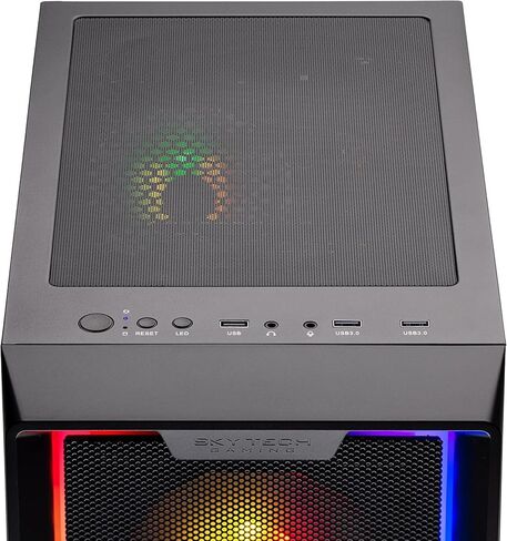 كمبيوتر سطح المكتب Skytech Blaze4 Mini Gaming، Ryzen 5 5600 3.5 جيجا هرتز (4.4 جيجا هرتز Turbo Boost)، NVIDIA RTX 4060 8 جيجا GDDR6X، 1 تيرابايت SSD، 16 جيجا DDR4 RAM 3200، 650 وات Gold PSU، Wi-Fi، Win 11 Home in Kuwait